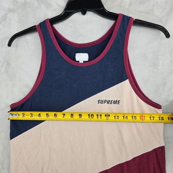 Supreme New York City Mens Tank Top Color Block Striped Sleeveless Shirt - Picture 5 of 8